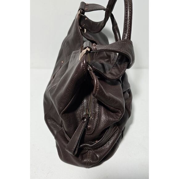 B. Makowsky Shoulder Bag Brown Leather Copper Hardware Large Slouchy Bag - Picture 11 of 16